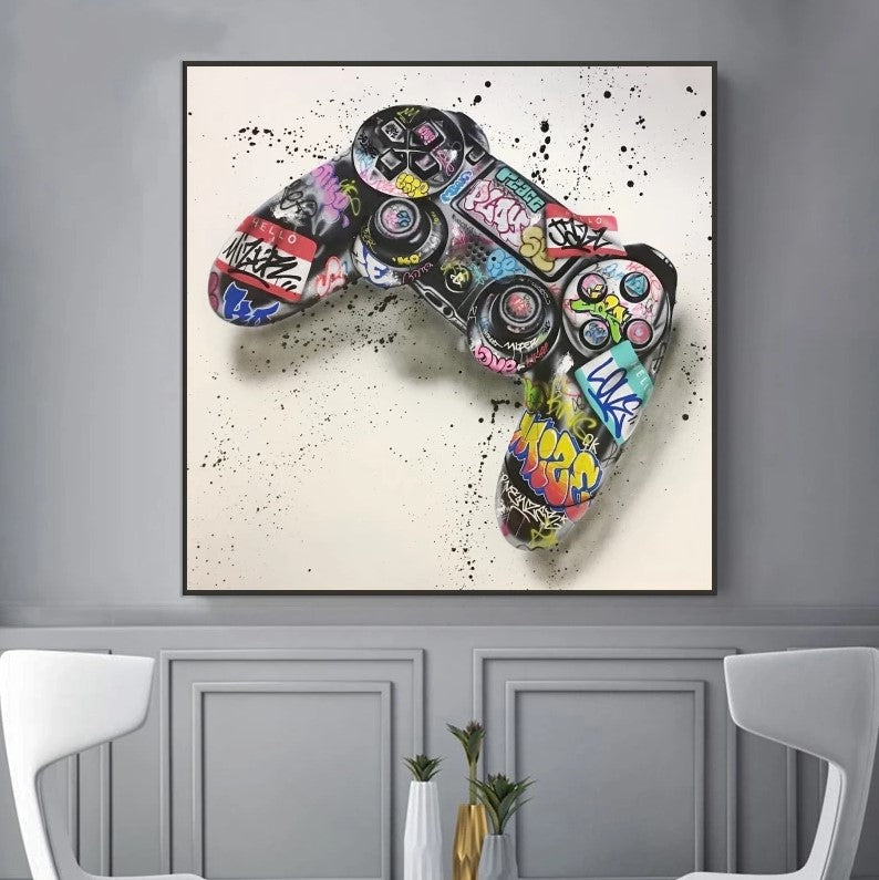 Game Controller Abstract Painting Wallsdefined