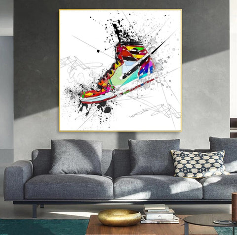 Watercolor Sneaker Shoes Canvas Paintings Wallsdefined