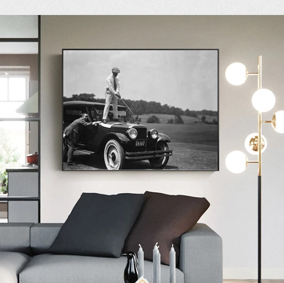 Golf Vintage Photography Canvas Painting Wallsdefined