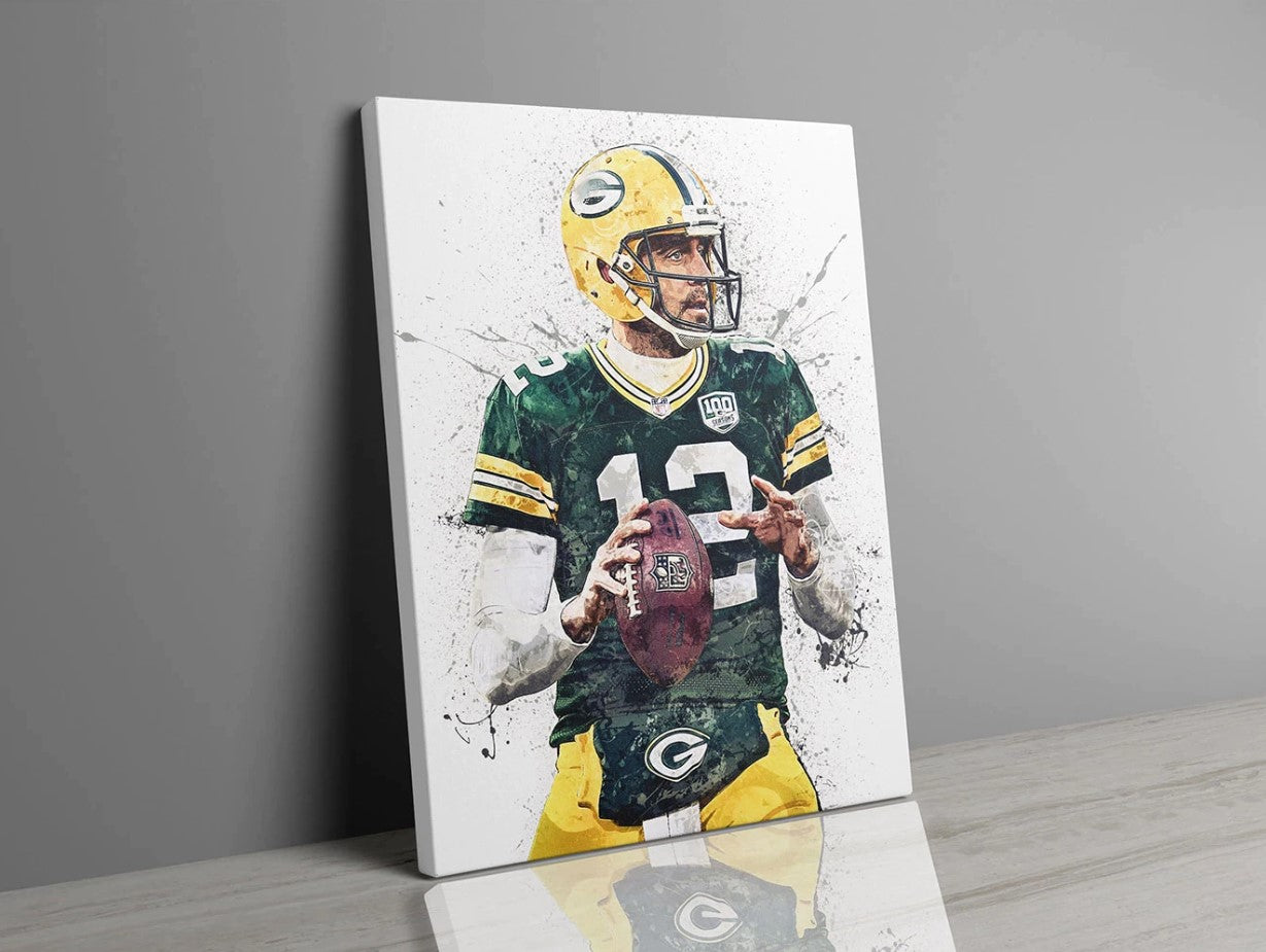 Aaron Rodgers Poster Rugby Sports Canvas Painting Wallsdefined