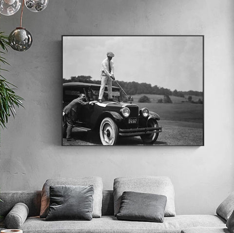 Golf Vintage Photography Canvas Painting Wallsdefined