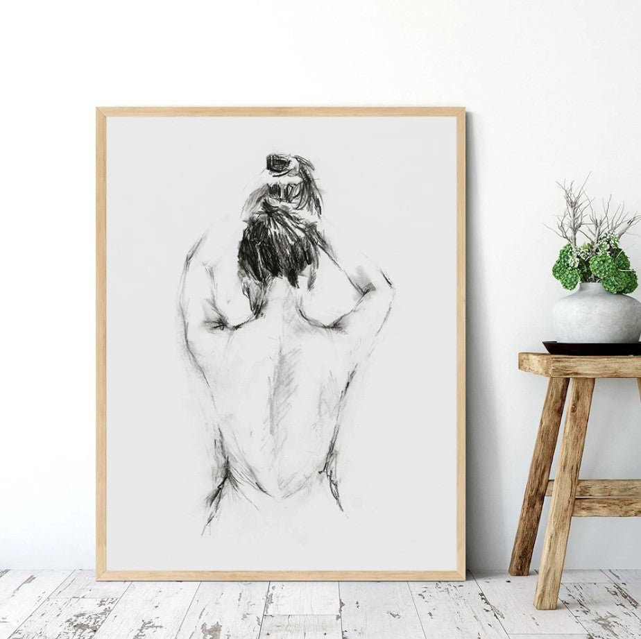 Female Abstract Nude Painting Wallsdefined