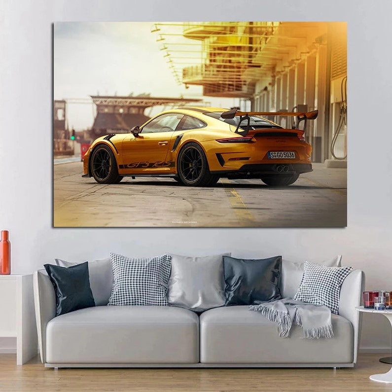 Porsches 911 GT3 Sport Car Canvas Painting Wallsdefined