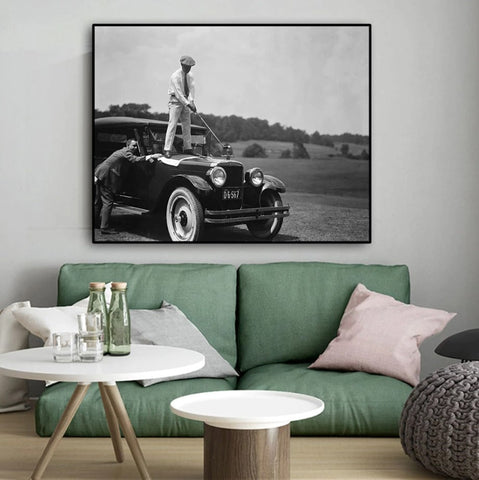 Golf Vintage Photography Canvas Painting Wallsdefined