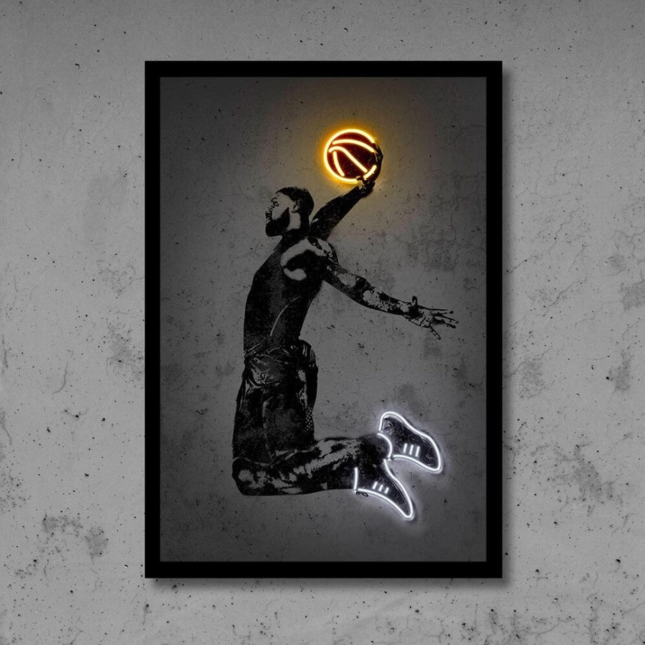 Neon Basketball Sport Posters Canvas Painting Wallsdefined