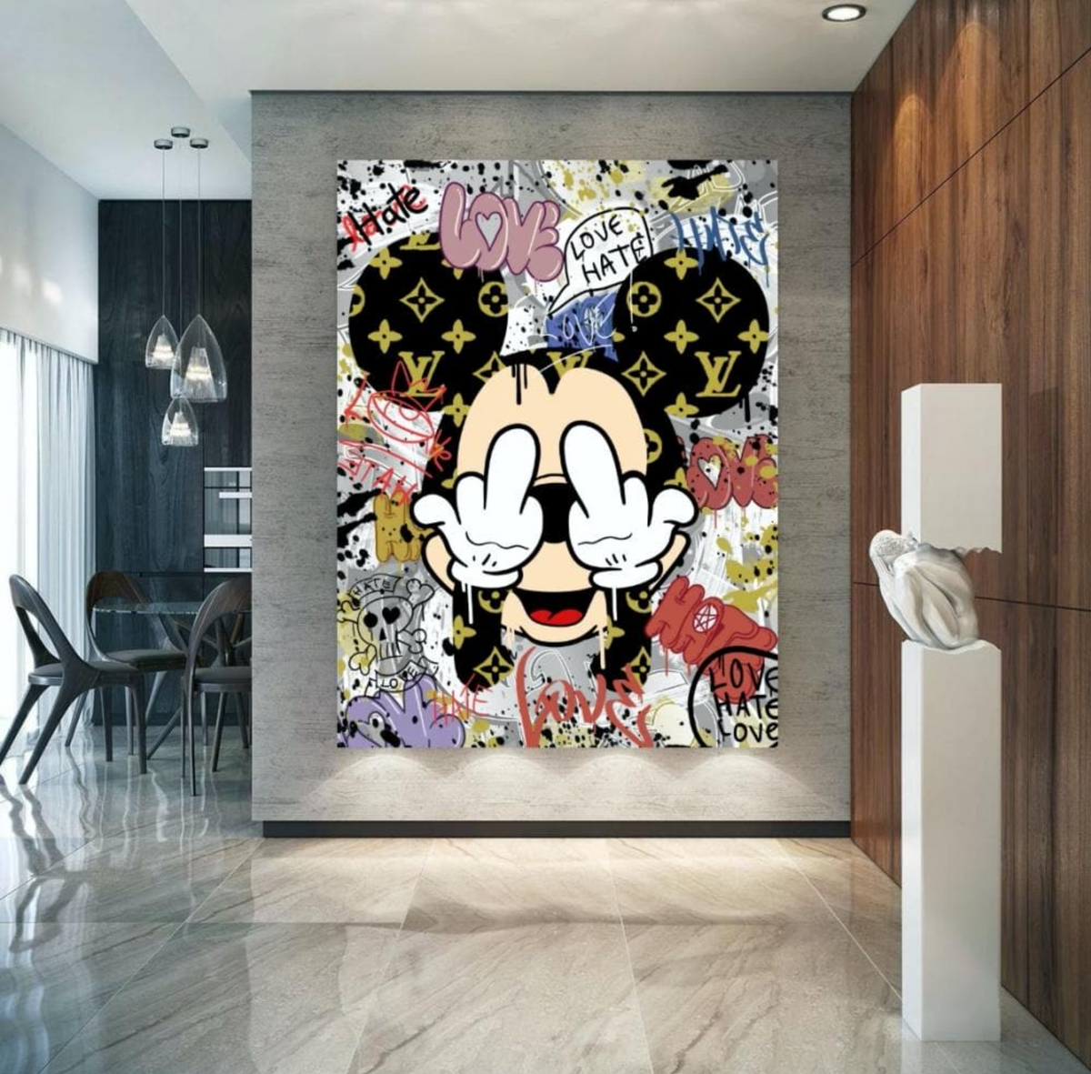 Mickey Mouse Graffiti Canvas Print My Store