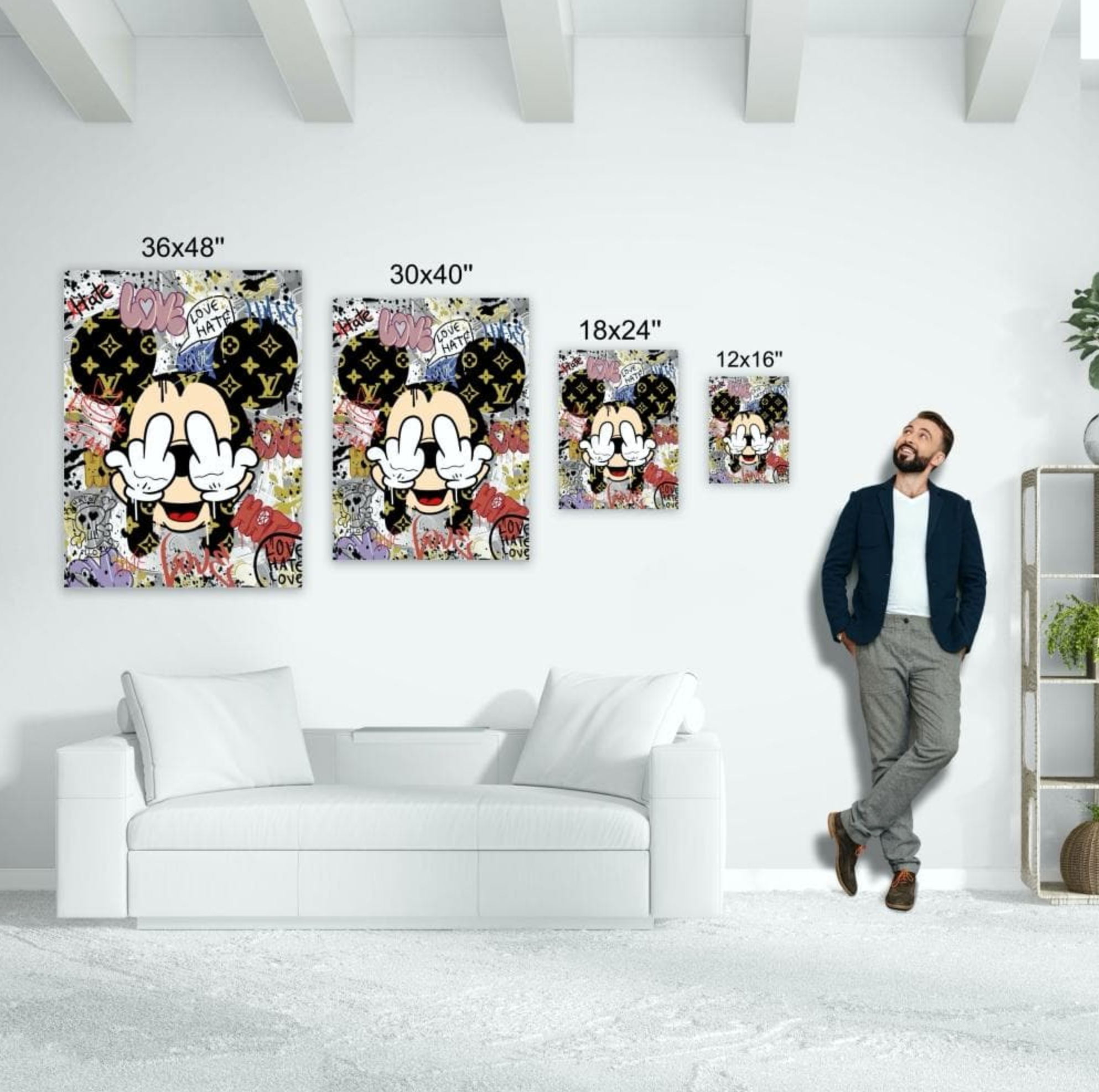 Mickey Mouse Graffiti Canvas Print My Store