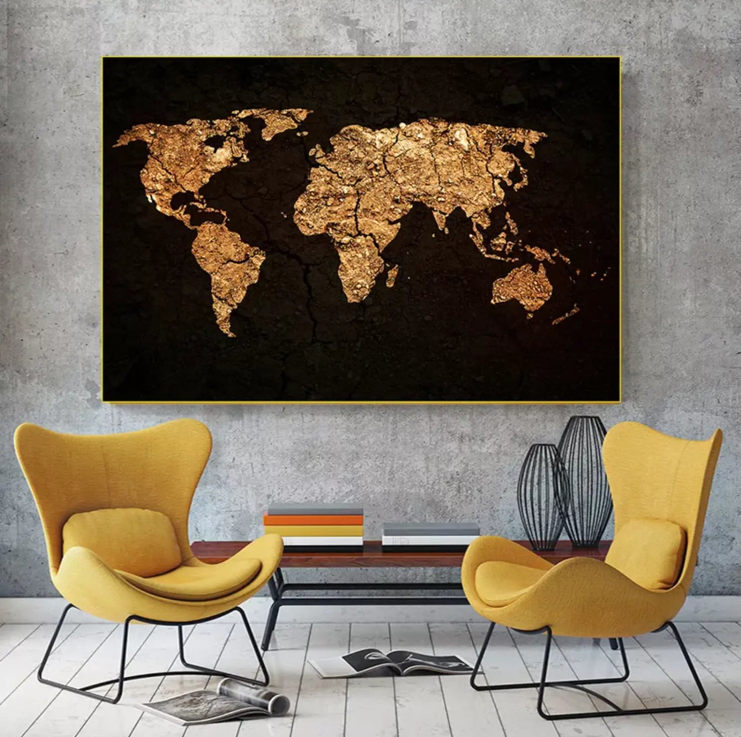 World Map Painting on Canvas Oil Painting My Store