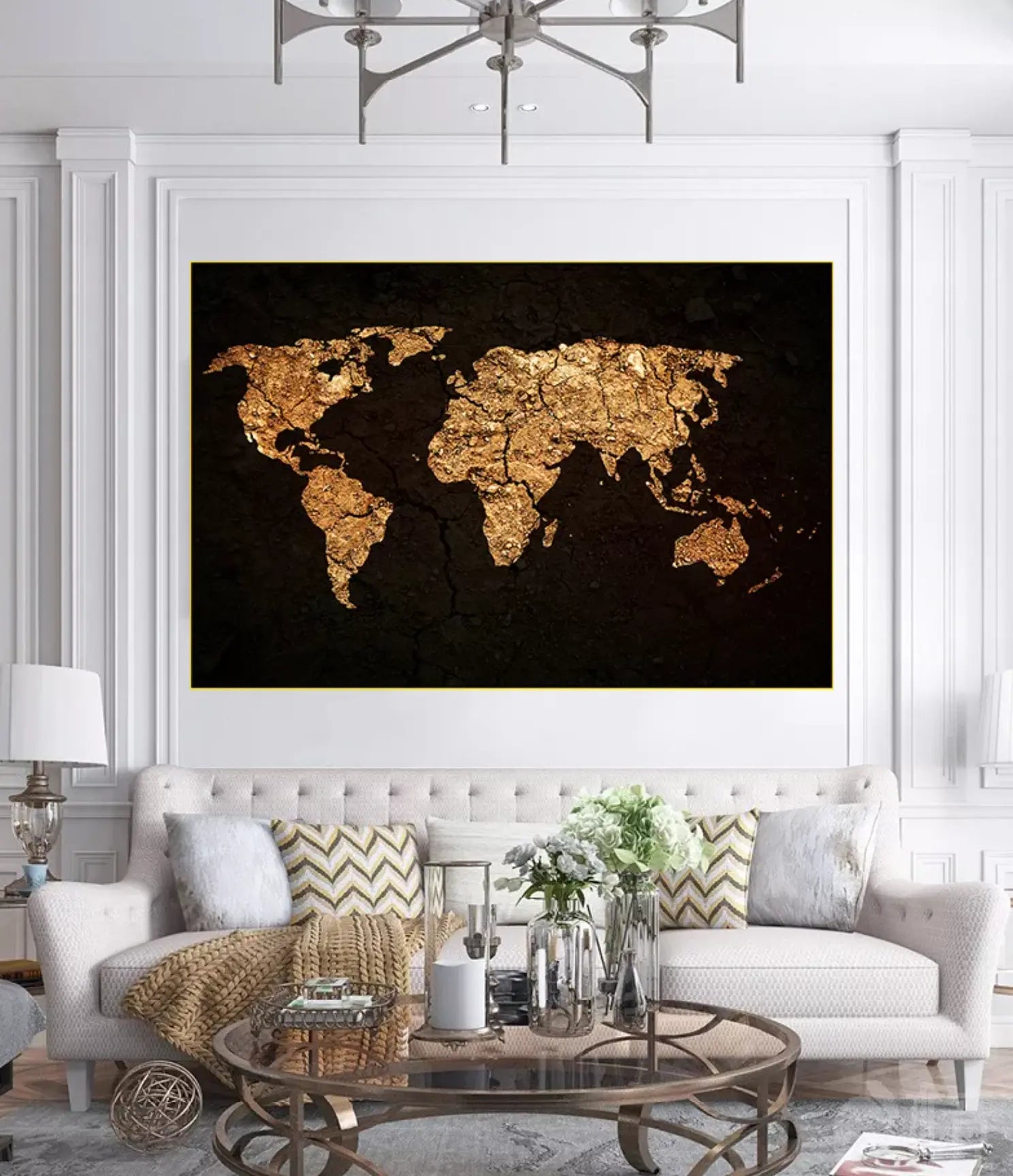 World Map Painting on Canvas Oil Painting My Store