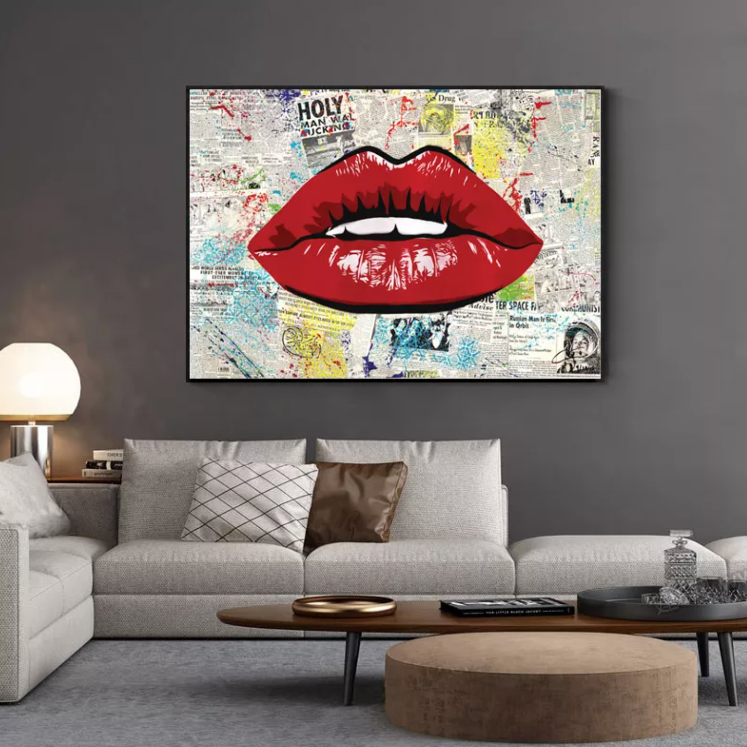 Red Lips Canvas Painting My Store