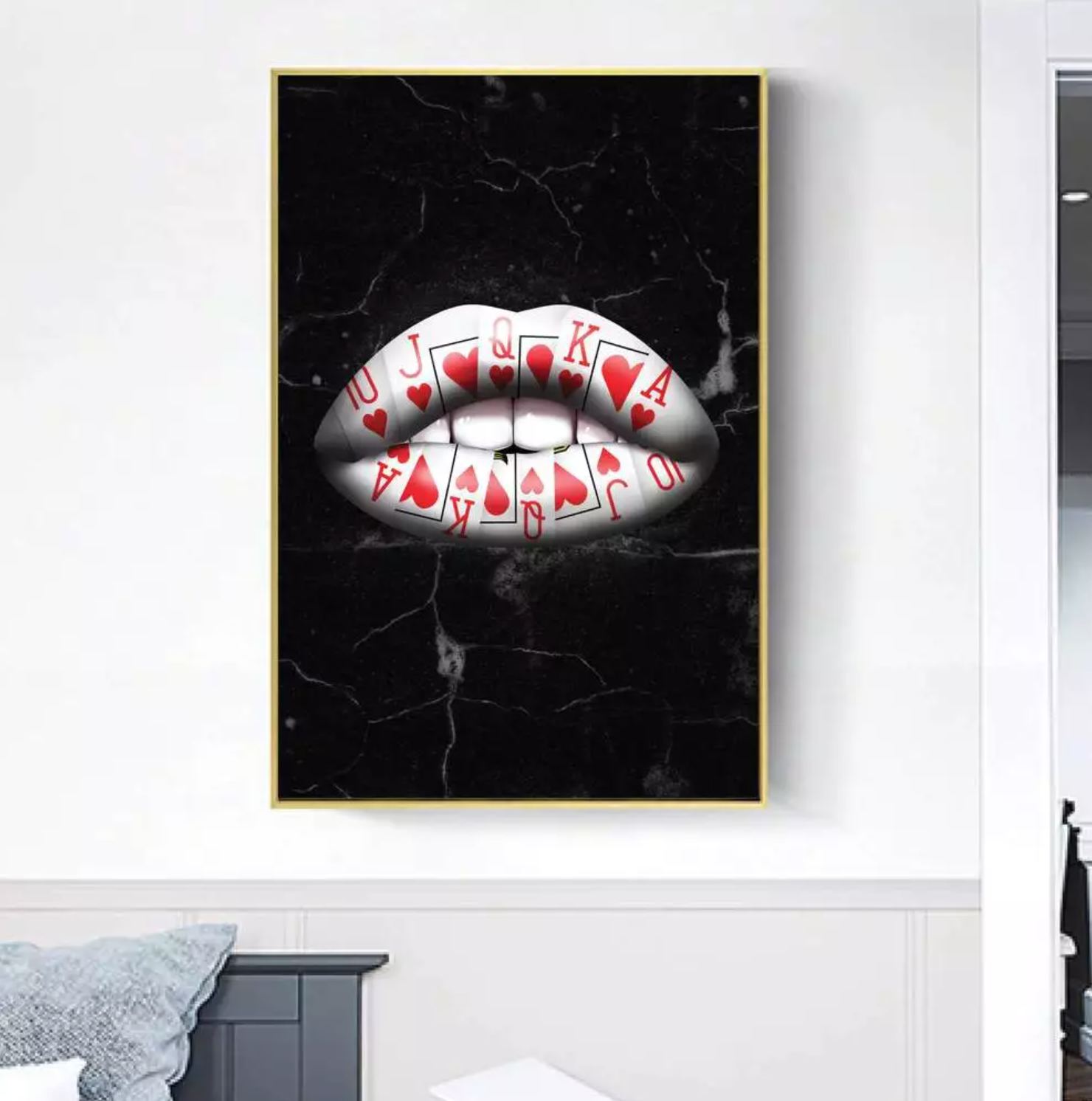 Royal Flush Lips Spades Hearts Art Canvas My Store