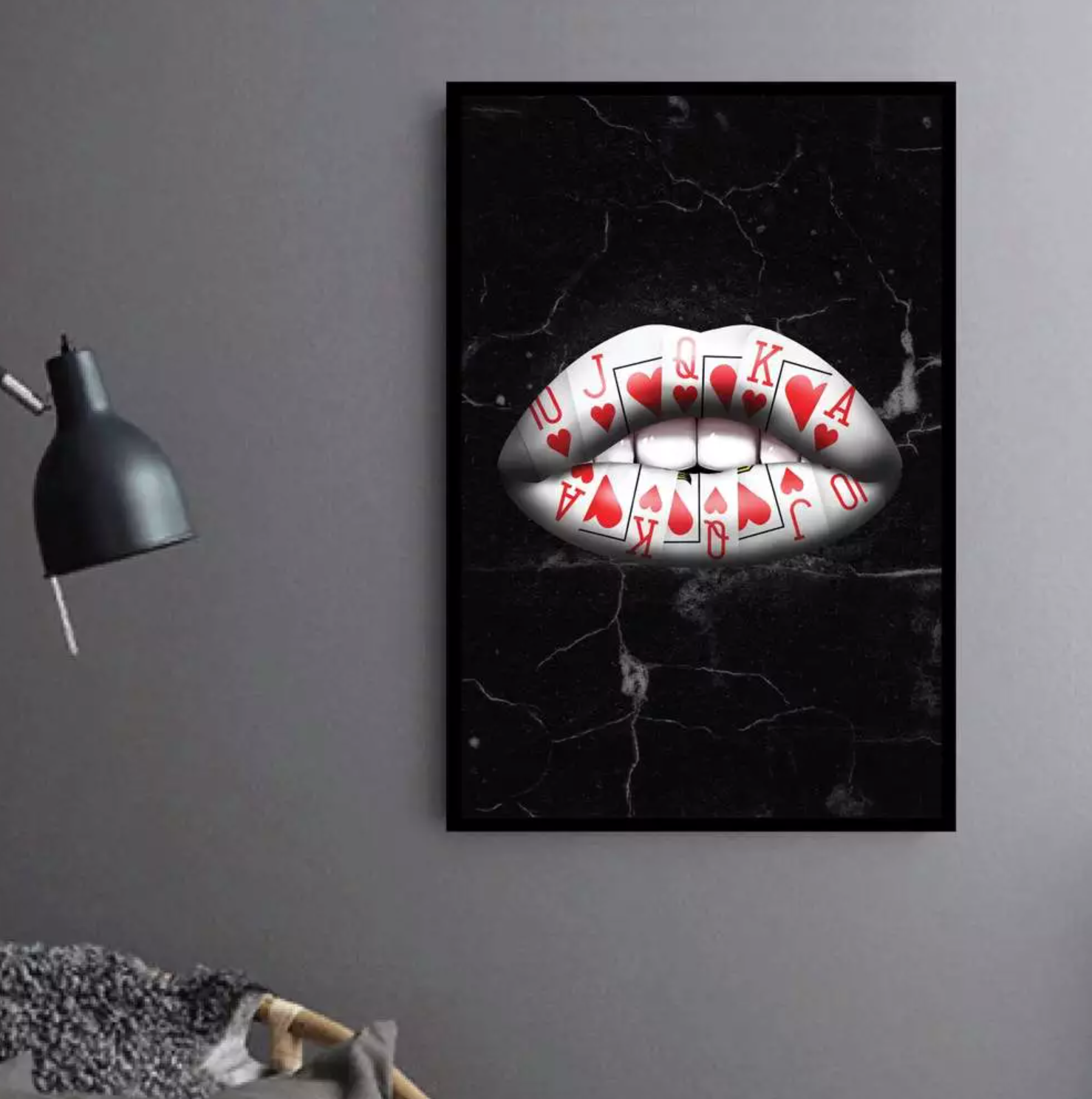 Royal Flush Lips Spades Hearts Art Canvas My Store