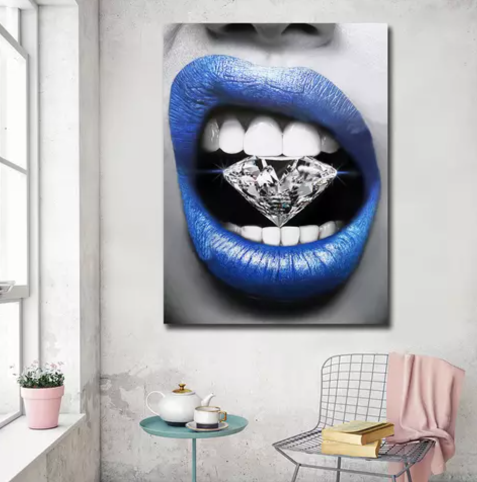 Blue Lips With Diamond My Store