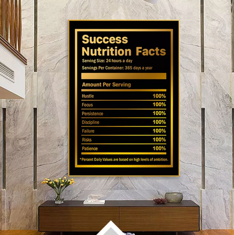 Canvas Gold Poster; Success Nutrition Facts My Store