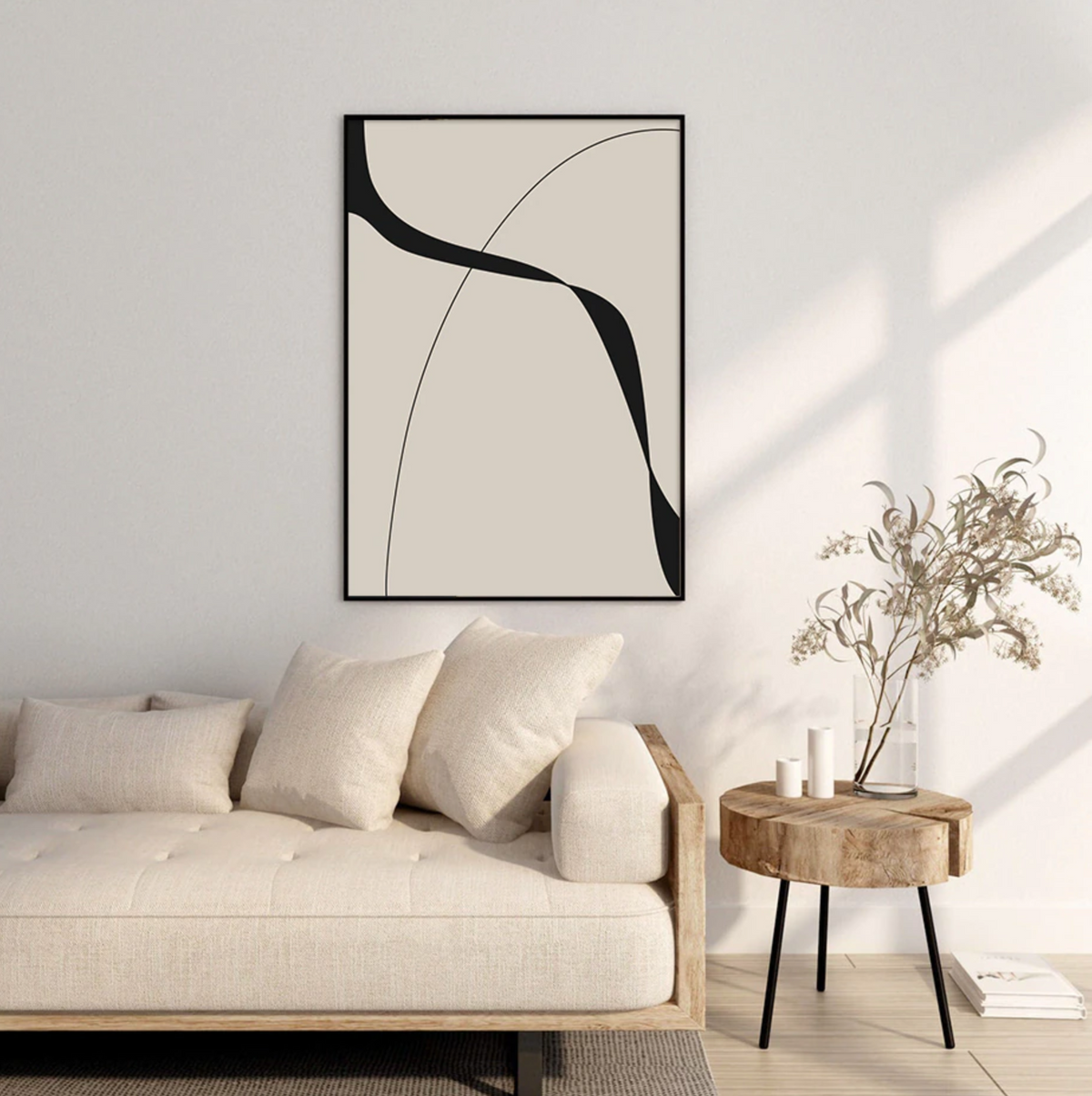 Geometric Black Beige Modern Posters Canvas Painting Wallsdefined