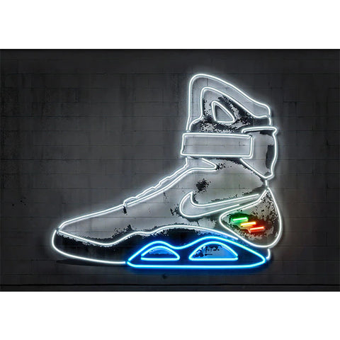 Neon Art Sneaker Canvas Painting Wallsdefined