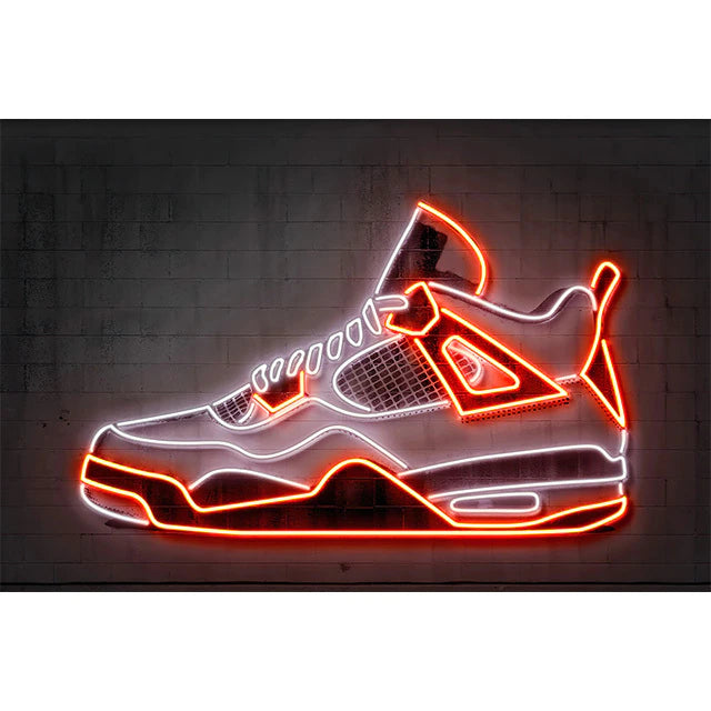 Neon Art Sneaker Canvas Painting Wallsdefined